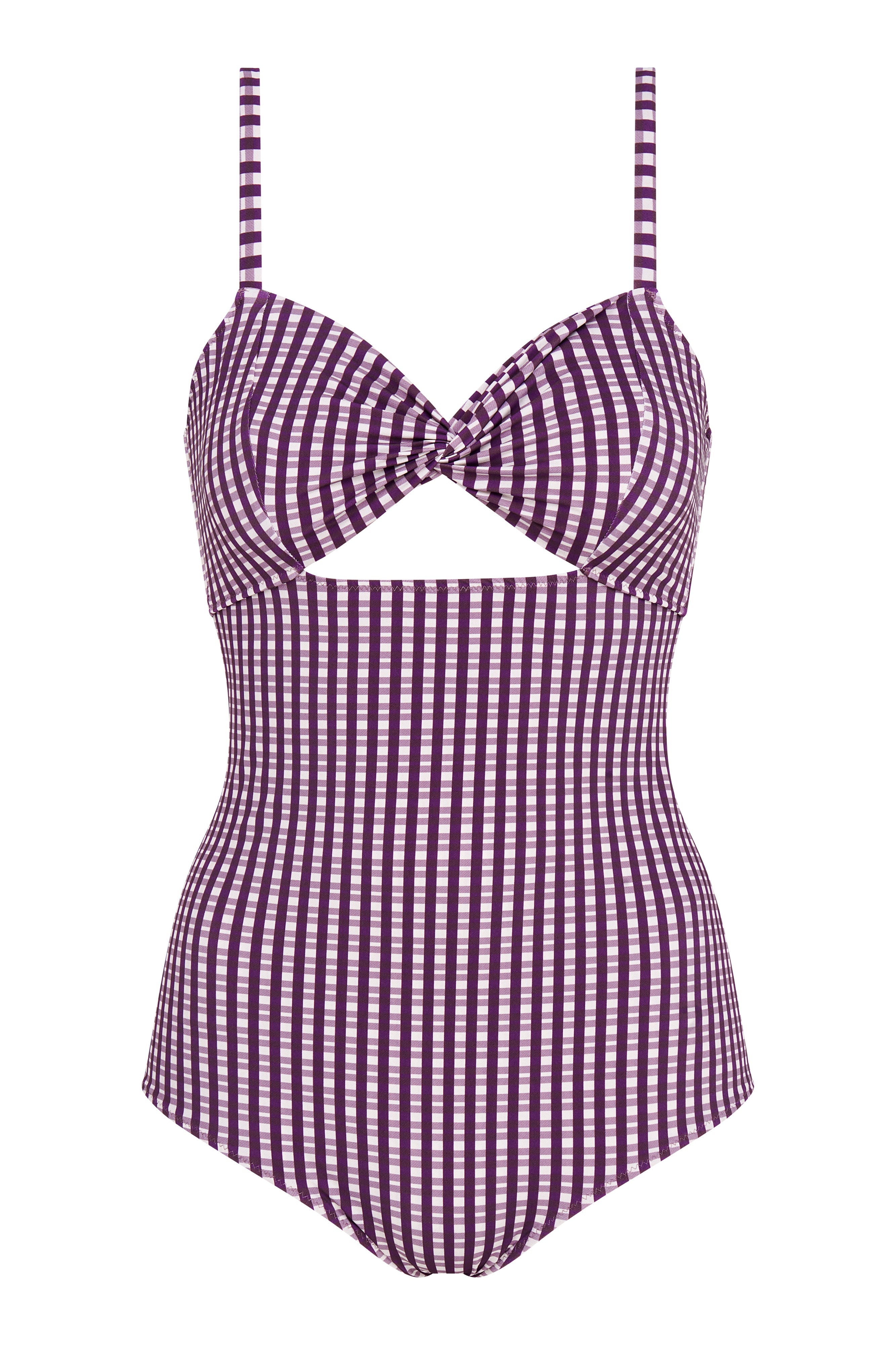 zoe plum check swimsuit