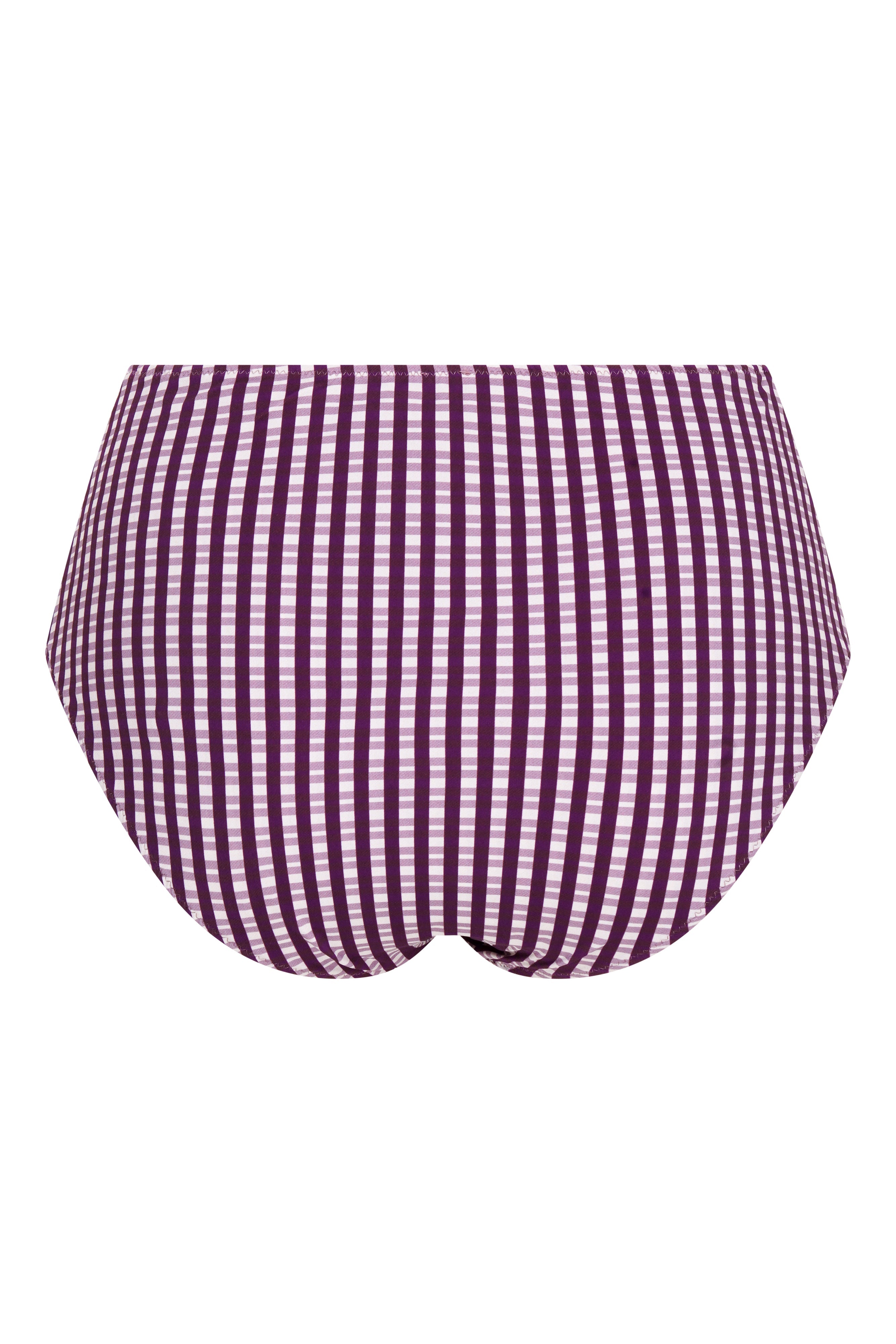 high-waisted plum check