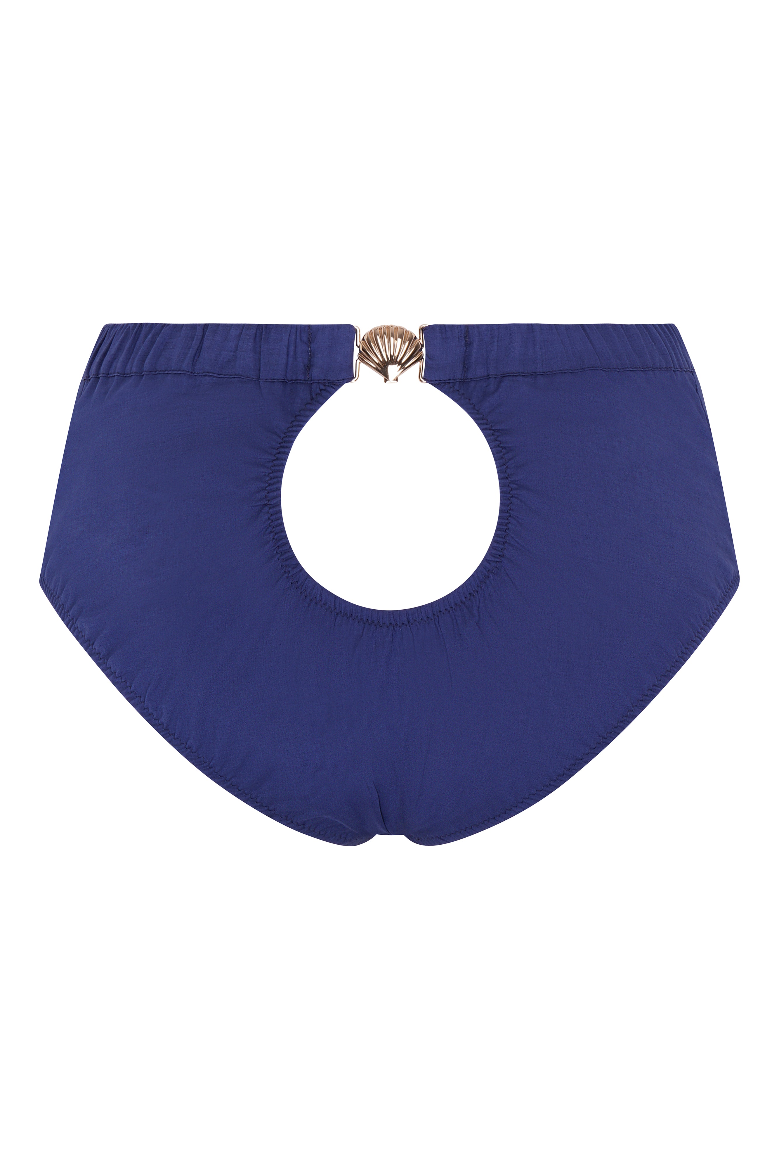 high-waisted  indigo