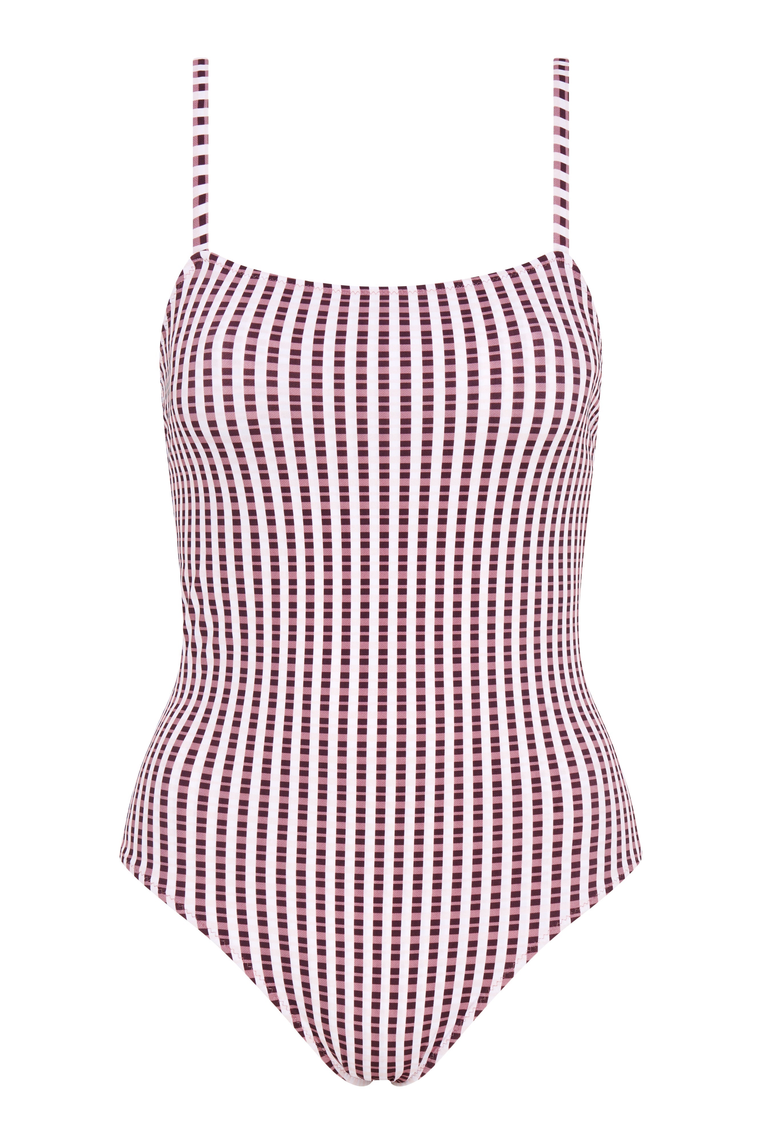 anita blush check swimsuit