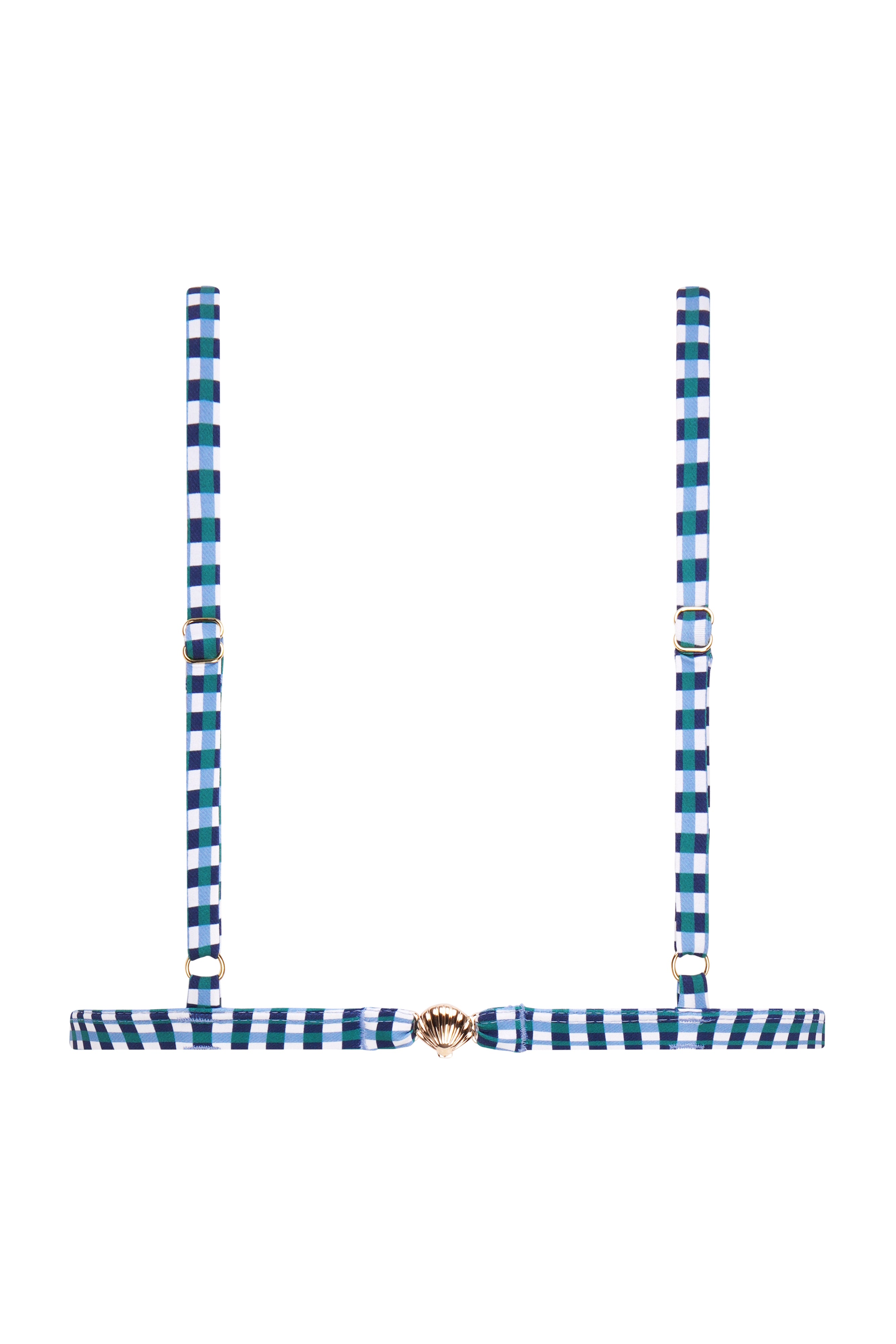 coco indigo check top